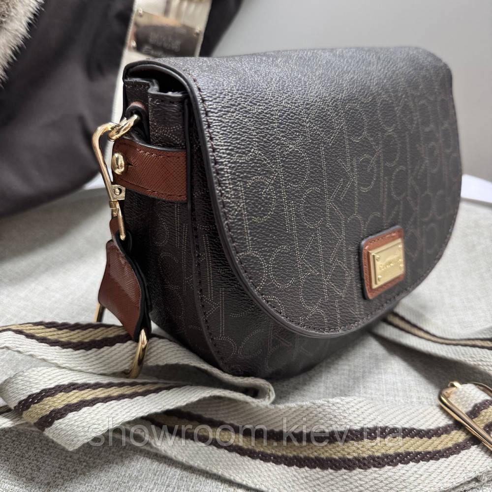 Невелика жіноча сумочка на плече Ck K6071 brown Київ - фото 3