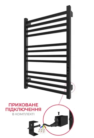 Електрична рушникосушка HF London 770х530 TR K чорна матова Київ