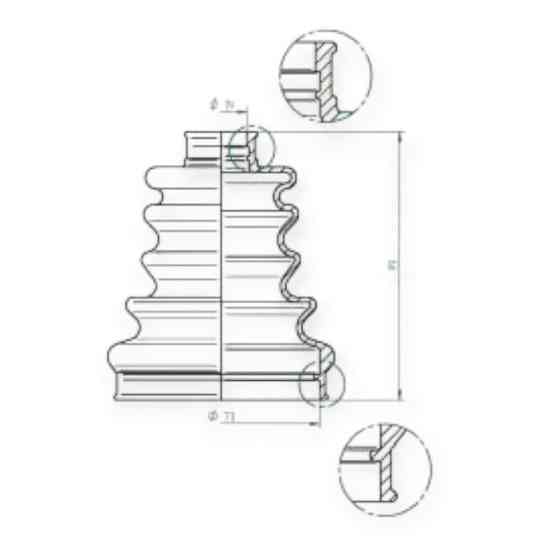 Пыльник Рено , Dacia, Citroen 65- наружный (19x73x99) шруса Мукачево