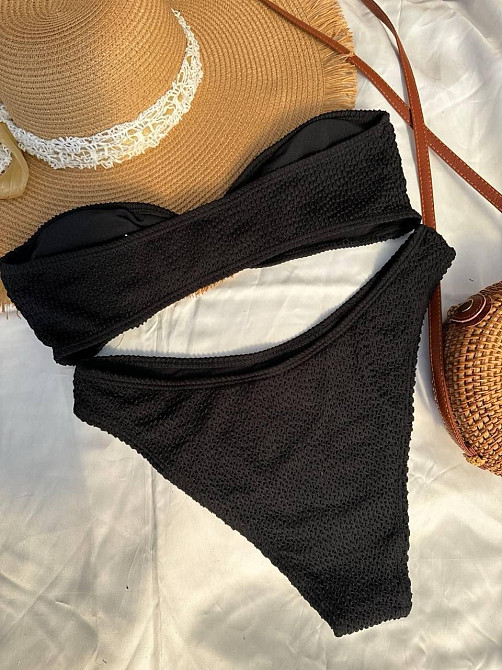 Купальник жіночий роздільний жатка Чорний M Харків - фото 7