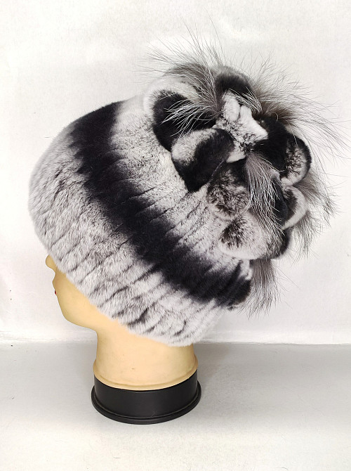 Шапка хутряна жіноча водоспад Крістіна Шиншиловий Харків - фото 5