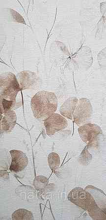 Обои виниловые на флизелине Rasch County Living метровые листья ветки цветы прованс коричневые серые на белом Киев