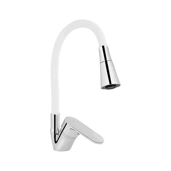 Змішувач для кухні Lidz Tani 008F3 з гнучким виливом (k40) LDTAN008F3WCR37037 Chrome/White Київ