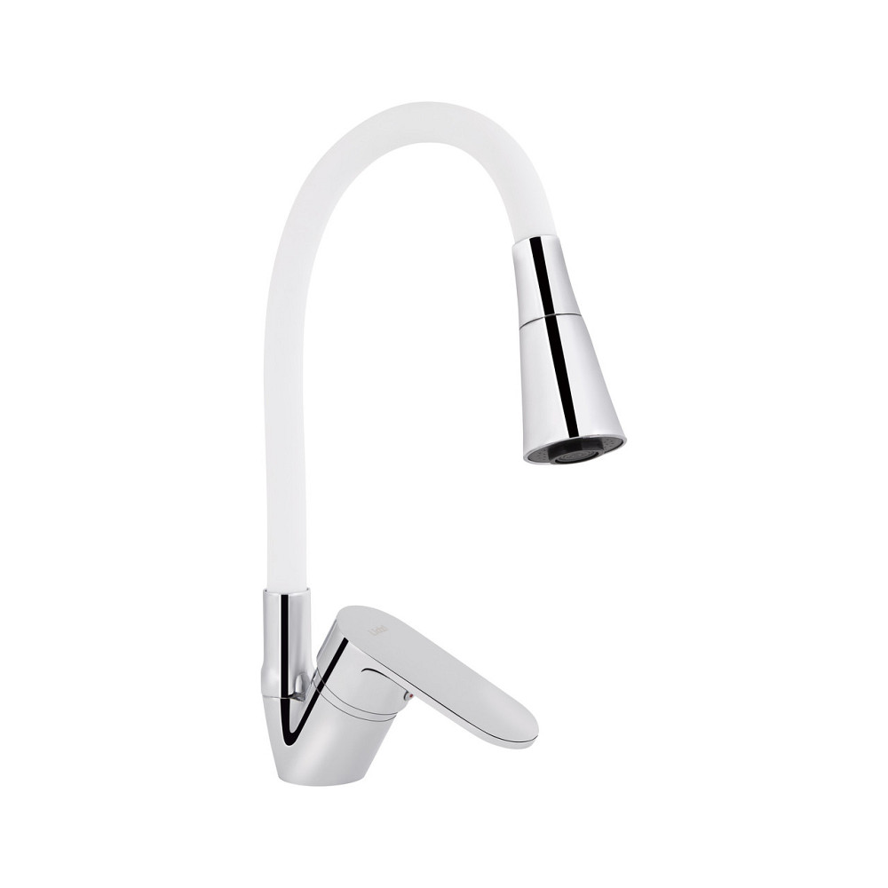 Змішувач для кухні Lidz Tani 008F3 з гнучким виливом (k40) LDTAN008F3WCR37037 Chrome/White Київ - фото 1