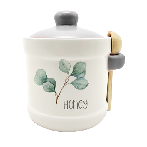 Ємність для меду Флора 450мл d12см/h13см з дерев'яною ложкою S&T 700-04-16 Житомир - фото 1