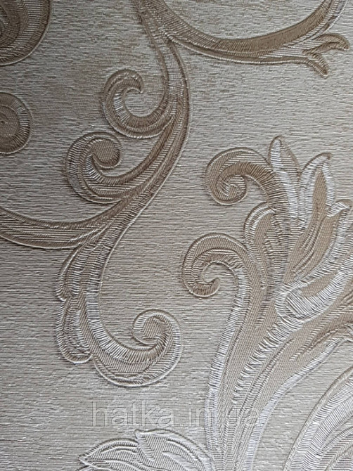 Шпалери вінілові на паперовій основі Sirpi Italian Silk 7 вензель бежевий великий основа під штукатурку Київ - фото 4
