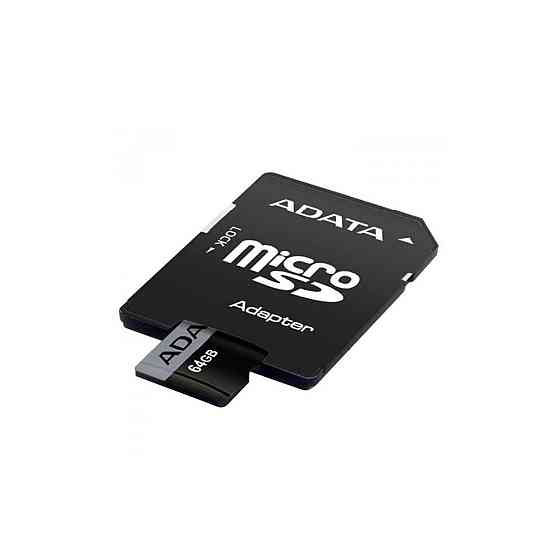 microSDXC (UHS-1 U3) A-DATA Premier Pro 64Gb Class 10 V30S A2 (R-100Mb/s W85Mb/s) (adapter SD) Київ