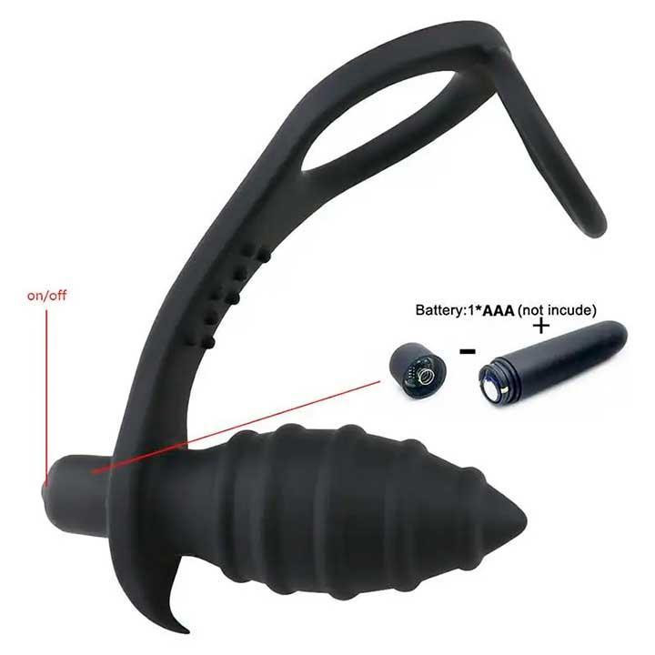 Унікальний Вібромасажер для анальної стимуляції та масажу простати 10-ти частотний 3.6 см - Чорний Вінниця - фото 1