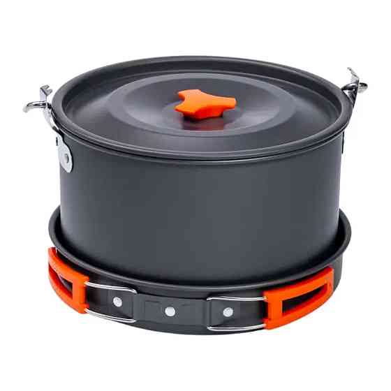 Lugi Набір туристичного посуду в сумці для походу та кемпінгу: каструля, сковорода, чайник HP39 Коломыя