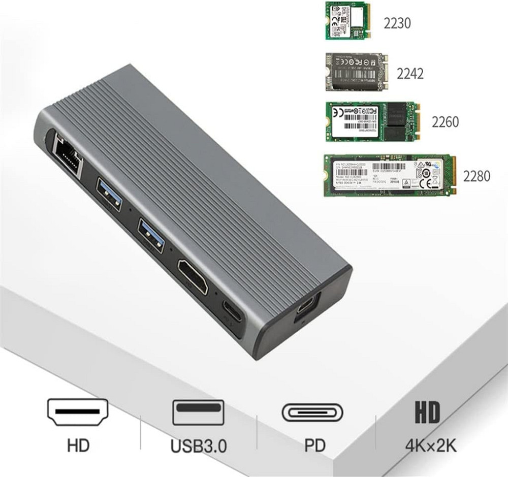 Хаб, розширювач портів LAN 10Gbps USB-C HUB Type-C 3.1 to M.2 NVMe/NGFF Луцк - изображение 2