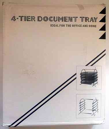 Лоток для документов горизонтальный, металлический, Серебро 4 секции Павлоград
