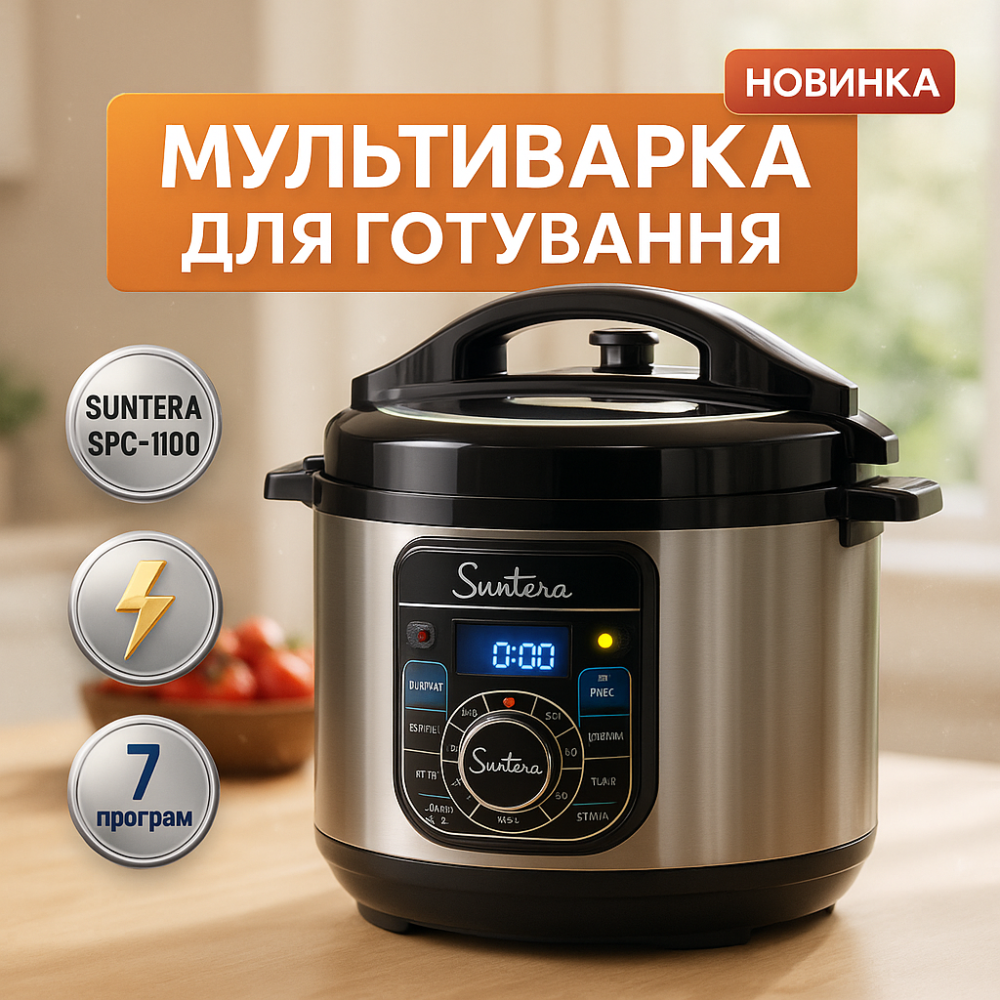 Мультиварка пароварка 5 л SUNTERA, Мультиварка электрическая кухонная с чашей Бюджетная XI-23 Львов - изображение 16
