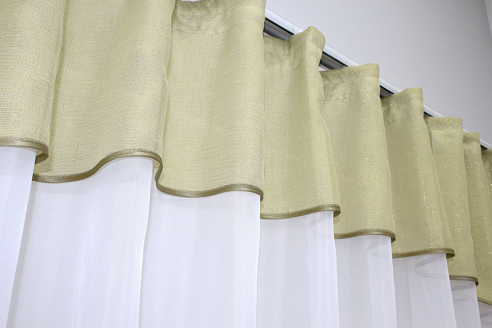 Кухонная гардина VR-Textil № 036к арка  белый с золотистым 270х170 см (52-0124) Киев - изображение 3