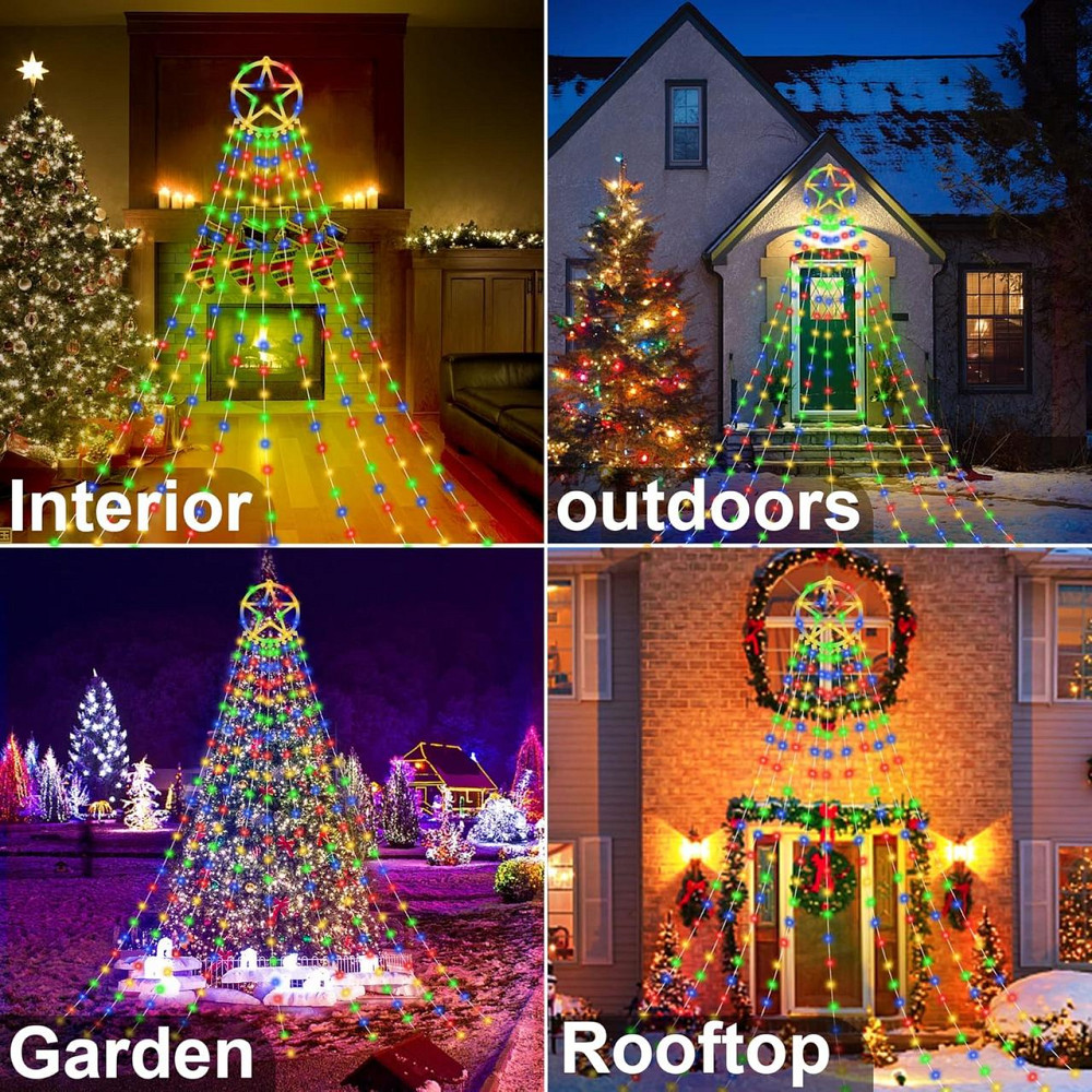 Гирлянда ZAKAZAKA 357 LED, новогодняя звезда 3.6 м, 8 режимов, разноцветная, уличная, для ёлки, праздничная Киев - изображение 6