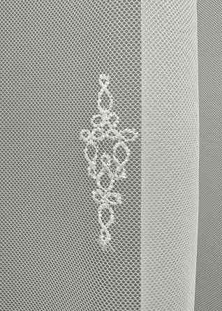 Тюль "Грек-сітка" з вишивкою колір молочний з сірим 1471т Київ