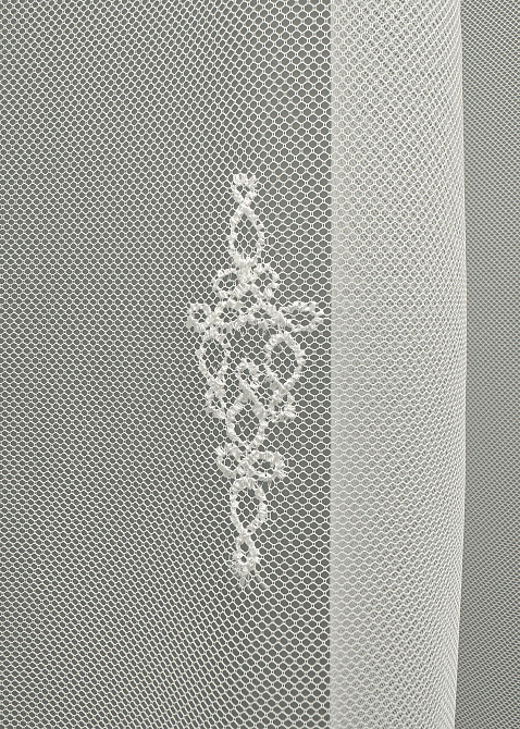 Тюль "Грек-сітка" з вишивкою колір молочний з сірим 1471т Київ - фото 5