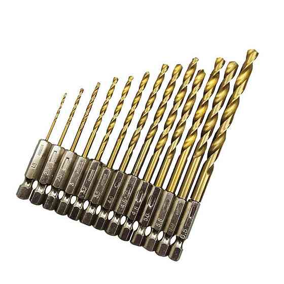 Набір свердел HSS 13 шт з титановим покриттям Київ