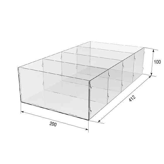 Коробка акриловая EKOSTAR 4 ячейки 412х200х100 Киев