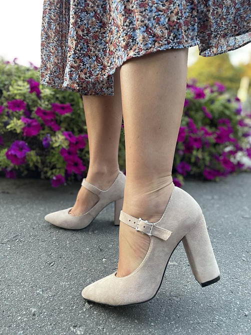 Туфлі жіночі SEE SEVEN пудра натуральна замша каблук 10 см 36р.38р. (3534) Коломия - фото 10
