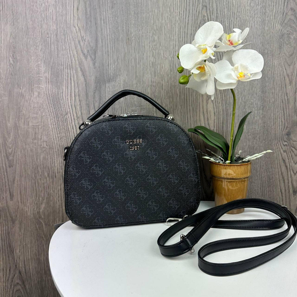 Каркасна жіноча сумка стиль Guess чорна, сумочка на плече Гесс ( 27992 ) Харків - фото 8