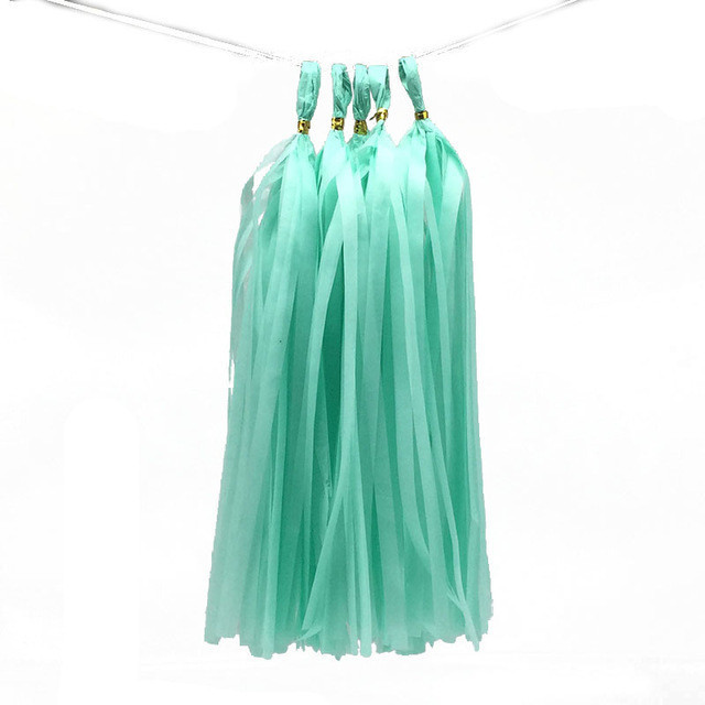 Пензлики тасел паперові гірлянди 5 шт 35 см м`ятний Київ - фото 1
