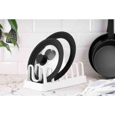 Аксесуар кухонний Ardesto Підставка для кришок, 35х15.2х11.7см, пластик, білий (AR4035L) Вінниця