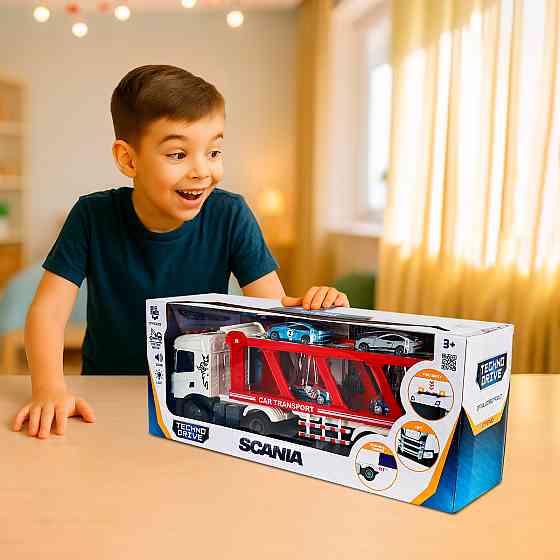 Ігровий набір серії Large Truck – Автоперевізник Scania (4 машини, світло, звук) Дніпро
