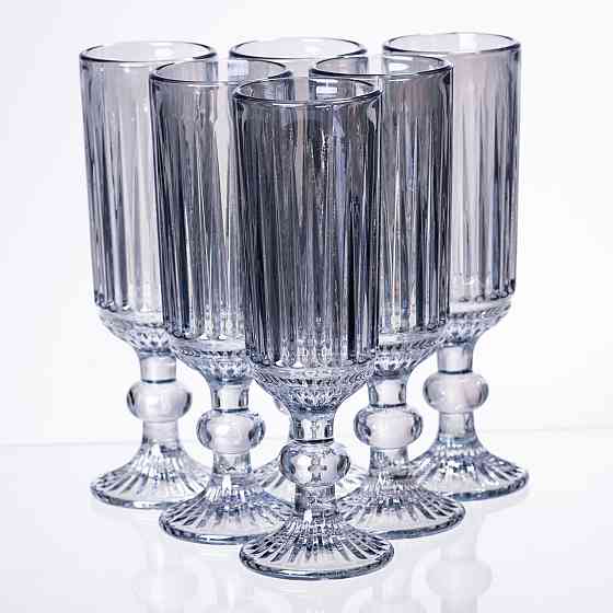 Набор бокалов для шампанского 6 штук 160 (мл) Голубой HP-19-67 Киев