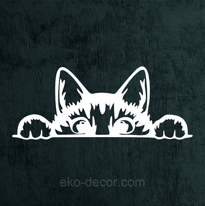 Декоративное настенное 3D Панно «Кот» Декор на стену с объемом (цена за 1 шт) 30*12 см, Белый Киев - изображение 6