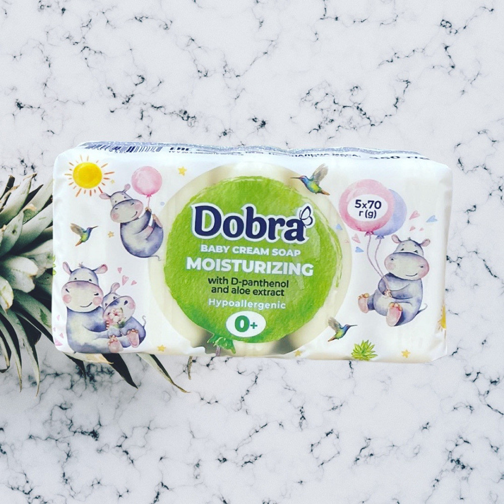 Мило дитяче Dobra з екстрактом ромашки та молочними протеїнами 70 г 5 шт./уп. Виноградів - фото 1
