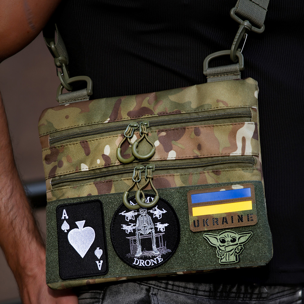 Сумка через плечо из военной ткани, Сумка для скрытого ношения пистолета кобура наплечная FZ-80 Львов - изображение 5