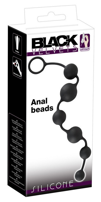 Анальні кульки - Black Velvets Anal Beads Sex Aura Київ - фото 5
