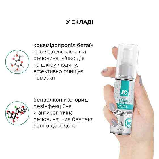 Засіб для чищення JO Fresh Scent Misting Toy Cleaner (60 мл) з ароматом свіжості Sex Aura Київ