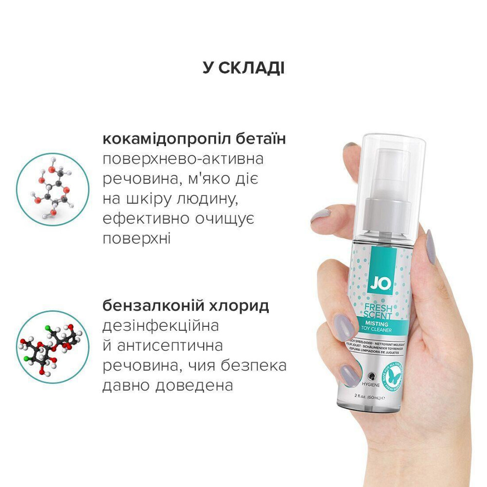 Чистящее средство JO Fresh Scent Misting Toy Cleaner (60 мл) с ароматом свежести Sex Aura Киев - изображение 4
