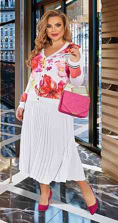 Костюм зі спідницею в складку плісе великого розміру (54) Київ