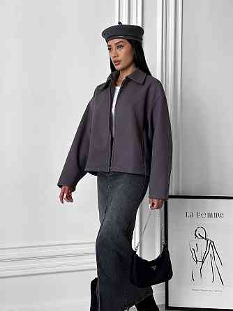 Женский теплый базовый оверсайз жакет на молнии из кашемира Одесса