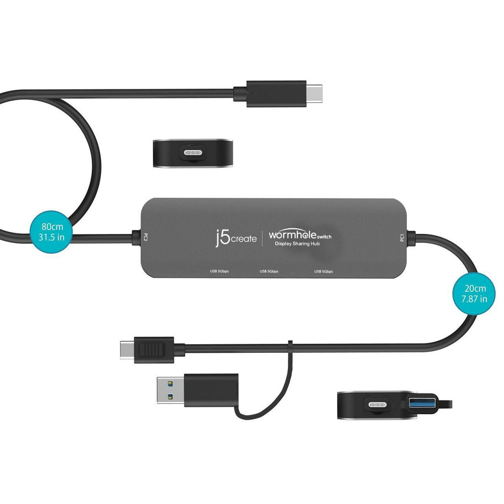 USB-хаб J5create Wormhole Switch Grey (JCH462-N) ( 13037 ) Харків - фото 7