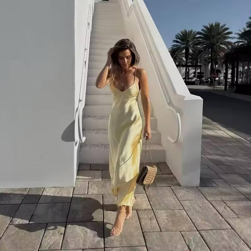 Жіноча міді сукня-комбінація на тонких бретелях шовк Одеса - фото 2