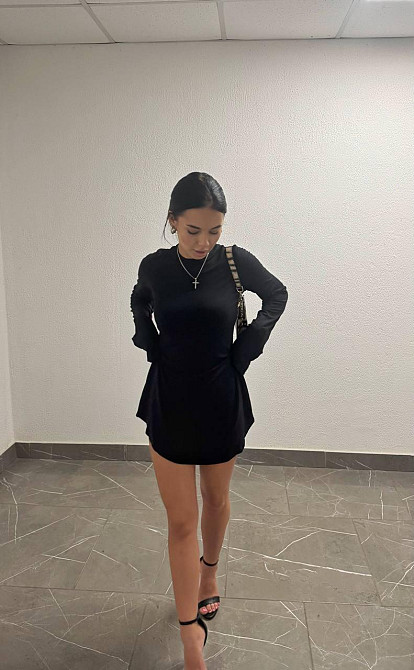 Жіноча базова міні сукня з довгим рукавом віскоза Одеса - фото 8