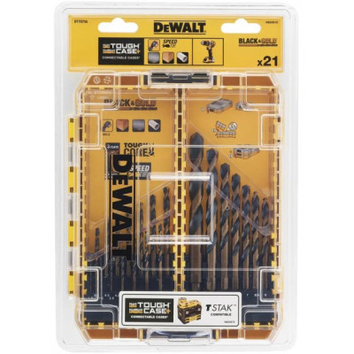 Набор сверл DeWALT по металлу Black&Gold HSS-G, 21 шт, кейс ToughCase (DT70755) Винница - изображение 3