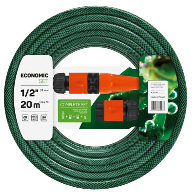 Поливочный шланг Cellfast набор ECONOMIC, 1/2", 20м, 3 слоя, ороситель, комплект для подключения (10-100) Винница - изображение 1
