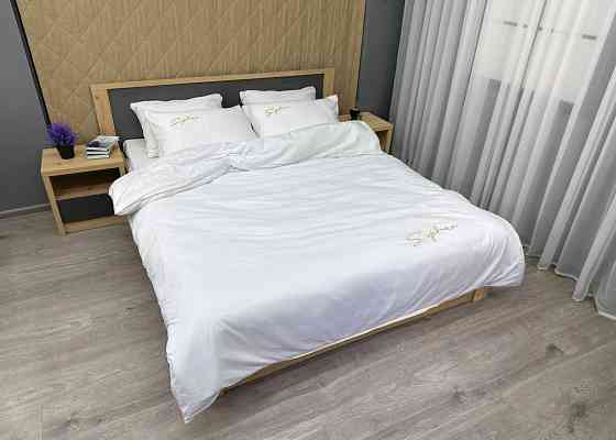 Комплект постільної білизни Сатин, Двоспальний 180х220 Білий (88-153) Київ