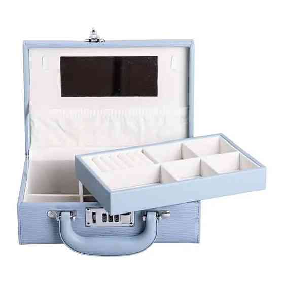 Двоярусна шкатулка для прикрас з еко-шкіри з замком Київ