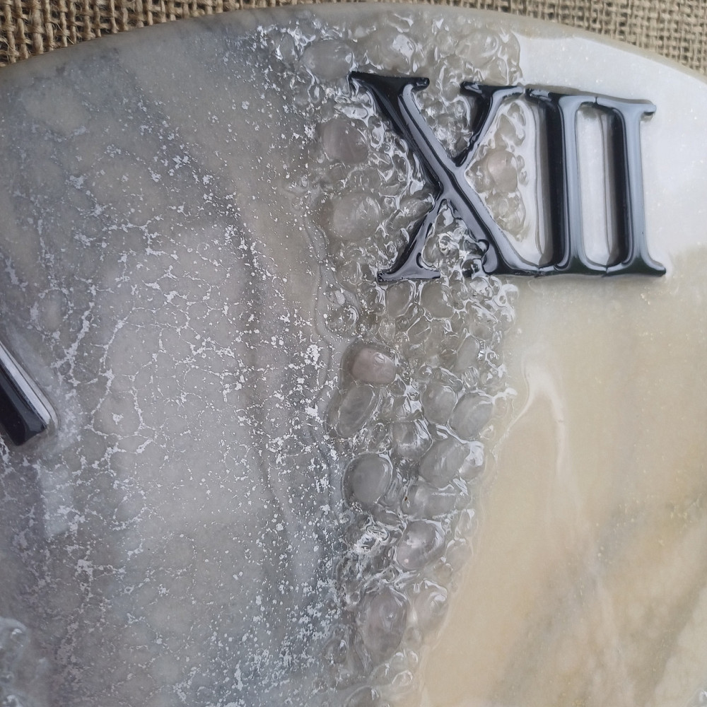 Годинник настінний 50 см з епоксидної смоли ручної роботи Дніпро - фото 3