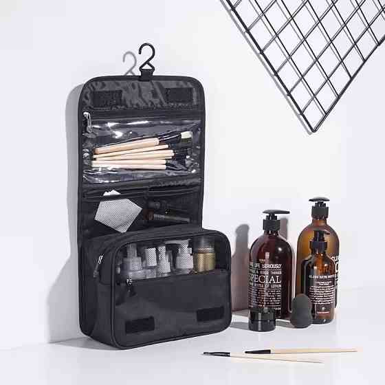 Косметичка з підвісним гачком дорожня для ванної, чорна Кам'янець-Подільський