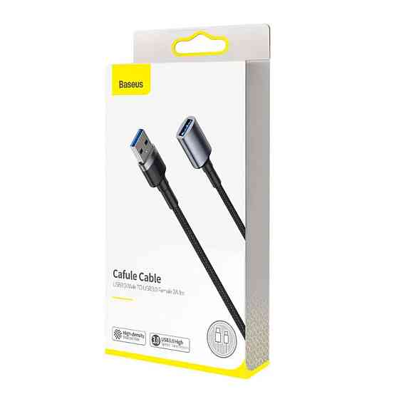 Кабель Baseus cafule Cable USB3.0 Male TO USB3.0 Female 2A 1m Dark gray Киев