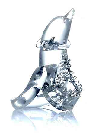 Ерекційне кільце - Dolphin Vibro CockRing Clear Sex Aura Київ