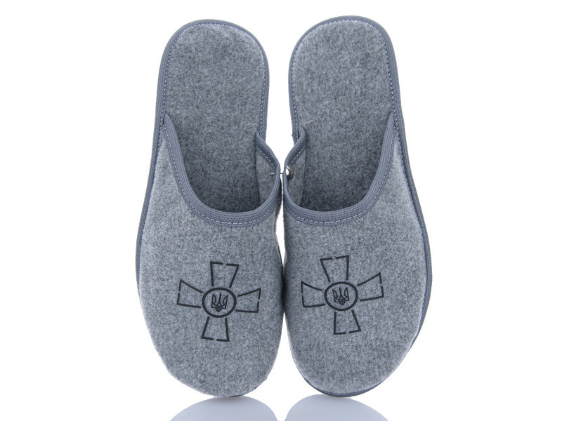 Тапочки мужские серые закрытый носок тм 