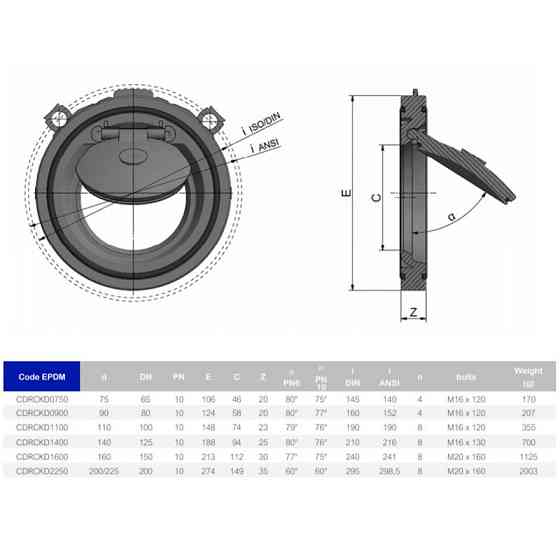 Обратный клапан Effast межфланцевый d75 мм ANSI/DIN Киев