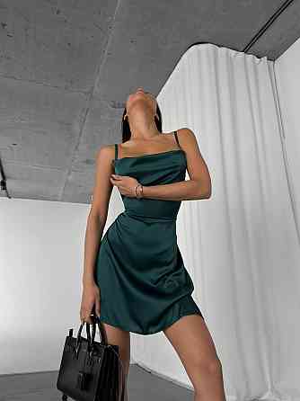 Жіноча романтична приваблива мініплаття із шовку смагдовий, 42/44 Одеса